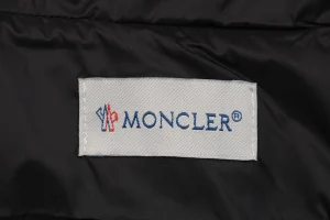 Moncler Hybrid Knit-Sleeve Lightweight Puffer Jacket Black Brand label