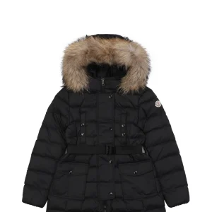 Moncler Khloe Belted Fur-Hooded Long Down Coat #MS-43