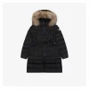 Mxxcler Khloe Belted Fur-Hooded Long Down Coat #MS-43