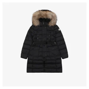 Moncler Khloe Belted Fur-Hooded Long Down Coat #MS-43