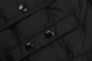 Moncler Khloe Belted Fur-Hooded Long Down Coat #MS-43 Button