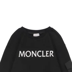 Moncler Pocket Sleeve Logo Crewneck Sweatshirt Black