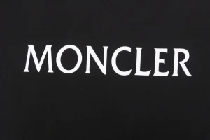 Moncler Pocket Sleeve Logo Crewneck Sweatshirt Black Front Brand Print