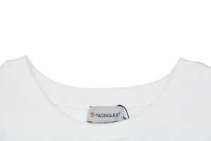 Moncler Pocket Sleeve Logo Crewneck Sweatshirt White Collar