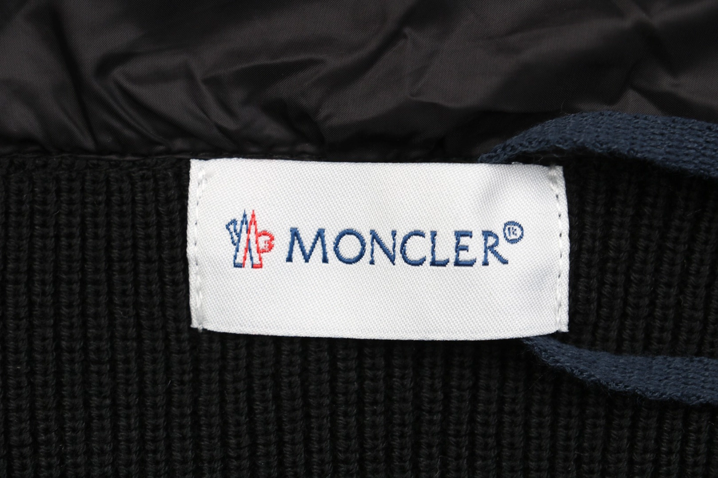 Mxxcler Knit-Sleeve Mixed Media Down Hoodie Jacket Black Brana label