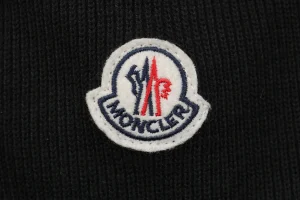 Mxxcler Knit-Sleeve Mixed Media Down Hoodie Jacket Black Brand label