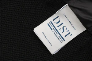 Mxxcler Knit-Sleeve Mixed Media Down Hoodie Jacket Black Wash label