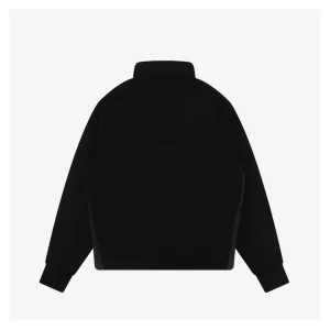 Mxxcler Leather-Trim Pocket Knit Down Jacket Black Back view