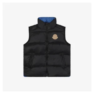 Mxxcler Longue Saison “Blue Puffer Badge” Down Vest Front view