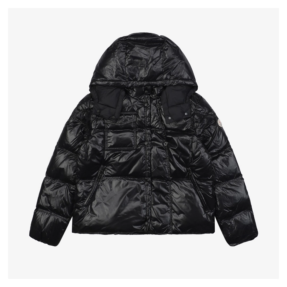 Mxxcler Serfanto Short Puffer Jacket #MS-58 Black Front view