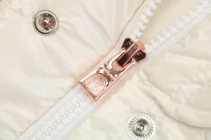 Mxxcler Serfanto Short Puffer Jacket #MS-58 White Zipper puller