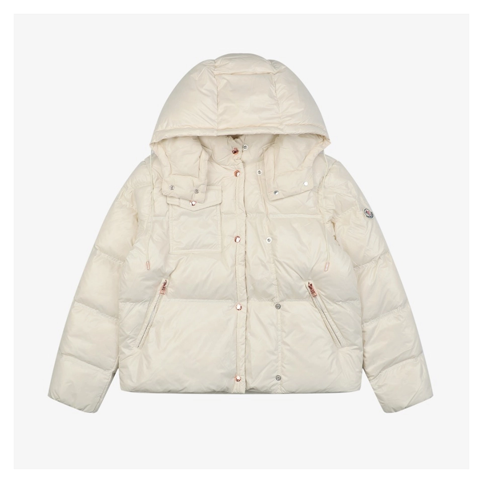 Mxxcler Serfanto Short Puffer Jacket #MS-58 White Front view