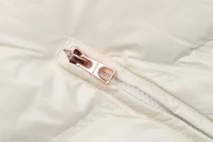 Mxxcler Serfanto Short Puffer Jacket #MS-58 White Zipper puller