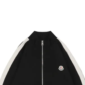 Mxxcler Side Stripe Logo Zip-Up Jacket Black