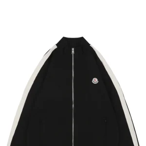 Mxxcler Side Stripe Logo Zip-Up Jacket Black