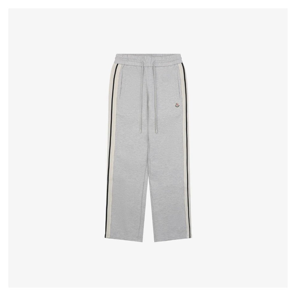 Mxxcler Side Stripe Sweatpants Grey Front view