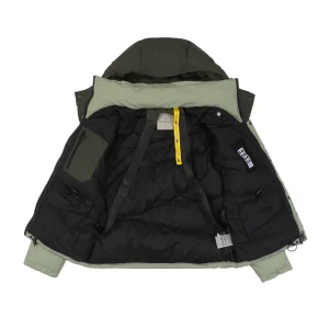 Mxxcler x Pharrell Williams Patchwork Utility Hooded Down Jacket Lining