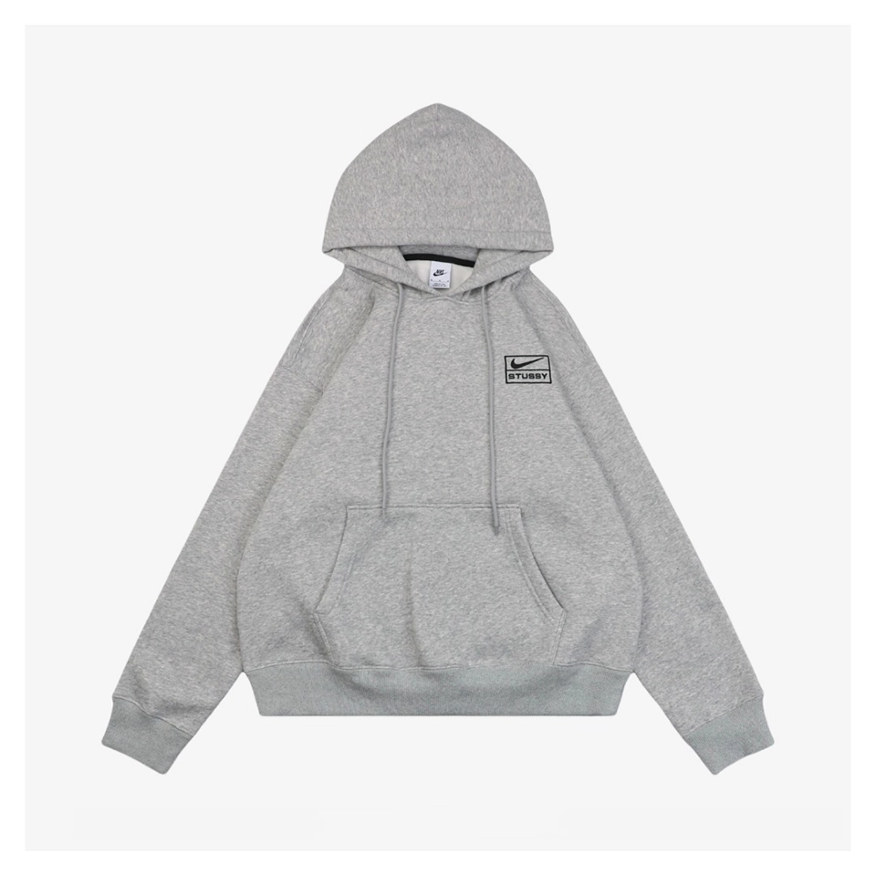Nike x Stussy Box Logo Embroidered Fleece Hoodie