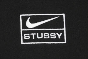 Nike x Stussy Box Logo Embroidered Fleece Hoodie Black Brand