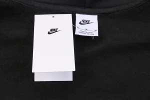 Nike x Stussy Box Logo Embroidered Fleece Hoodie Black Brand label