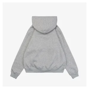Nike x Stussy Box Logo Embroidered Fleece Hoodie Grey Back view