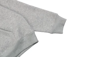 Nike x Stussy Box Logo Embroidered Fleece Hoodie Grey Cuff