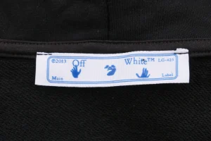 Off-White Blue Arrow Earth Graphic Hoodie Brand tag