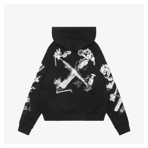 Off-White Digital Earphone Arrow Print Hoodie Back view