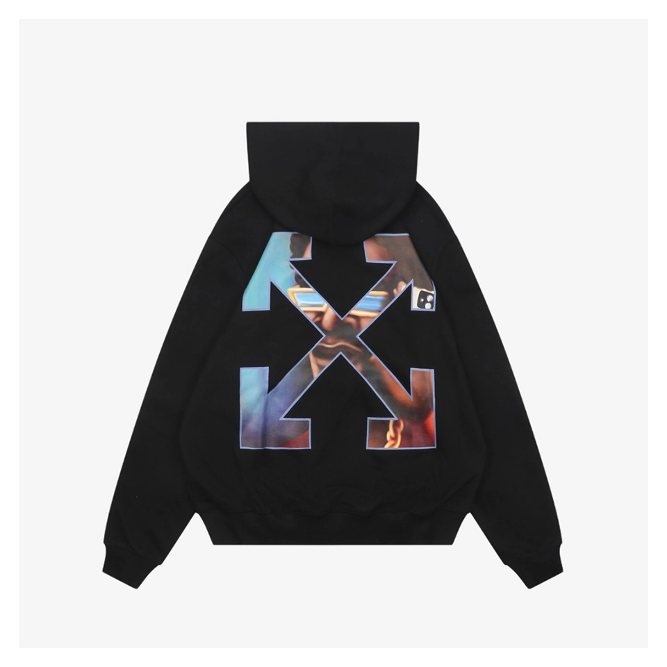 Off-White Portrait Overlay Arrows Print Hoodie Back view
