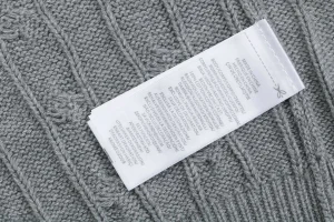 Ralph Lauren Polo Pony Embroidered Cable-Knit Cardigan Grey Wash label