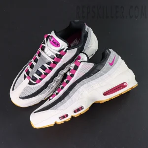 Top-down view of Nike SB x Air Max 95 “Cactus Flower” showing pink lace accents across the upper.