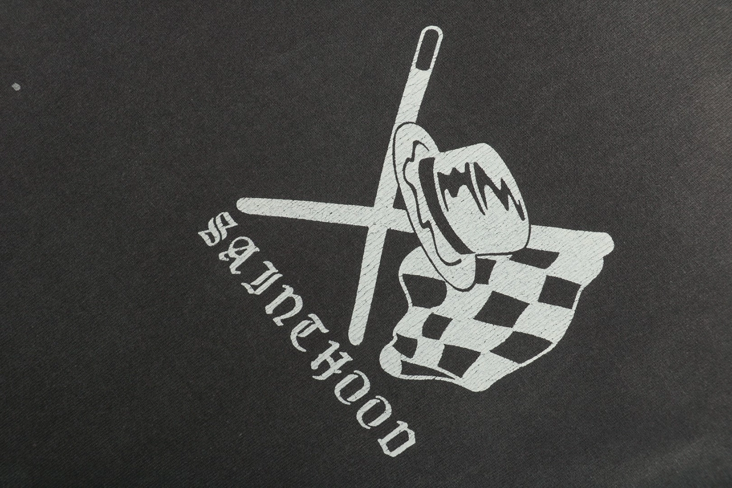 Saint Michael Skull Helmet Graphic Shirt Front Print