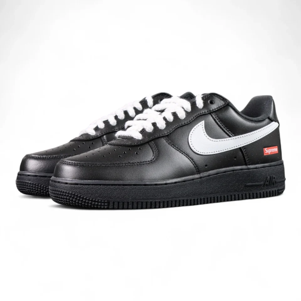 Sup x Air Force 1 Low 'Box Logo - Black White' White Laces