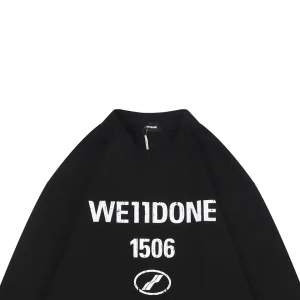We11done 1506 Distressed Lettering Shirt Black