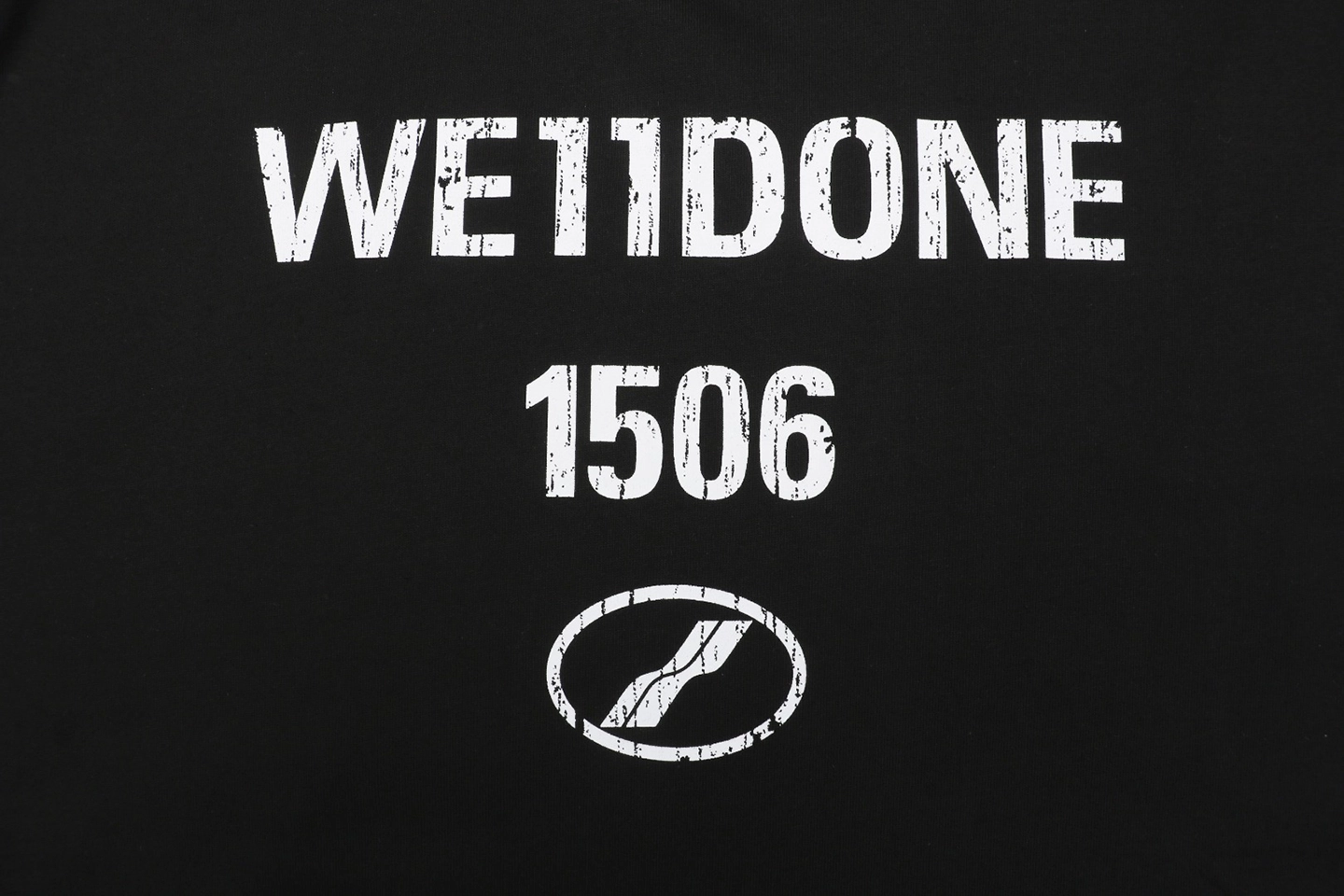 We11done 1506 Distressed Lettering Shirt Black Front Print