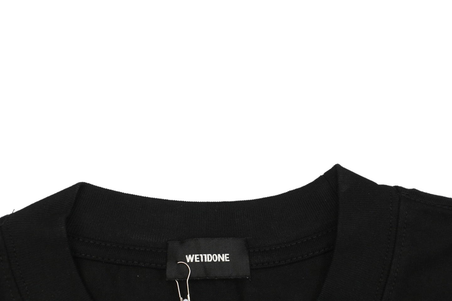 We11done 1506 Distressed Lettering Shirt Black Collar