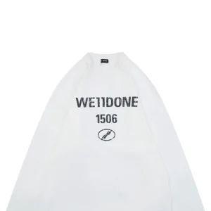 We11done 1506 Distressed Lettering Shirt White