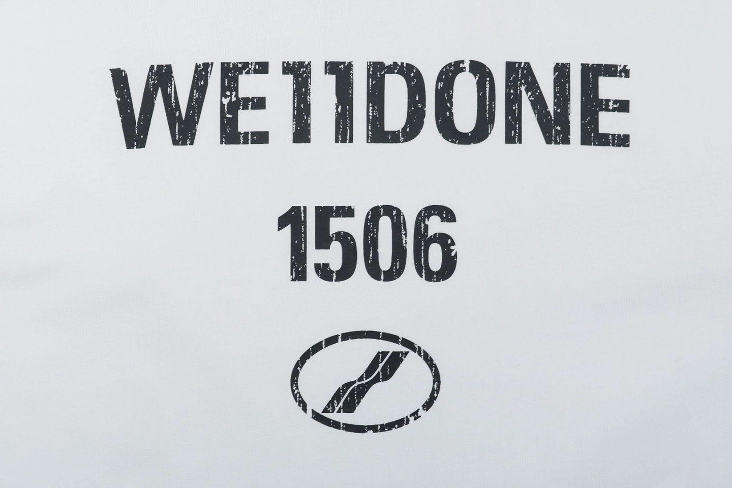 We11done 1506 Distressed Lettering Shirt White Front Print