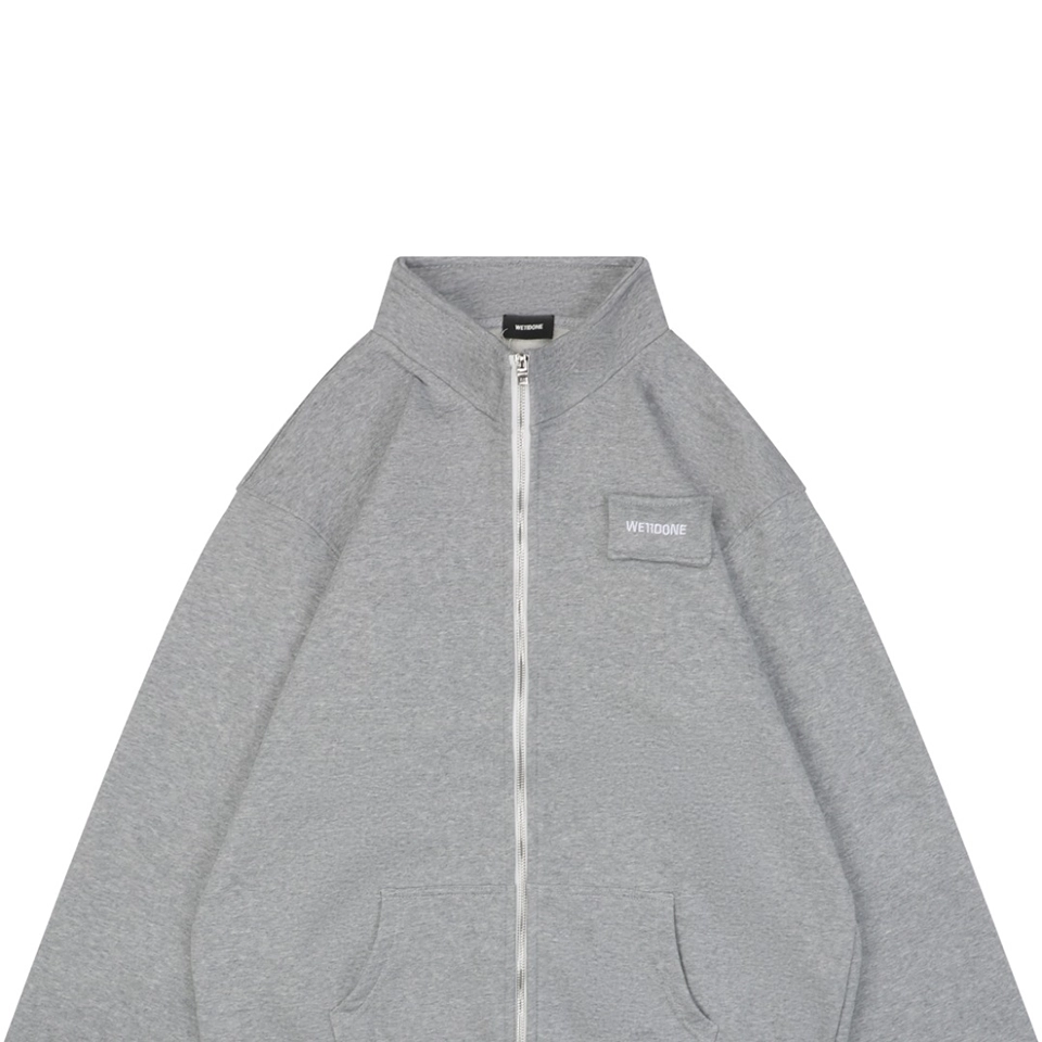 We11done Pillow Logo Zip Jacket Grey