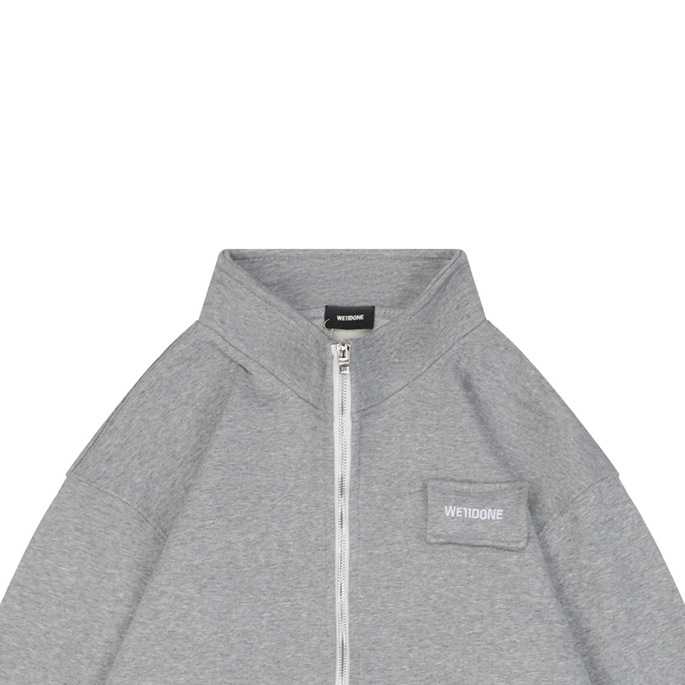 We11done Pillow Logo Zip Jacket Grey