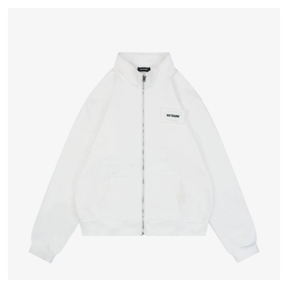 We11done Pillow Logo Zip Jacket White Front view
