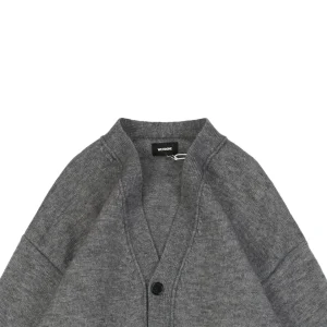 We11done Pocket Hem “W” Cardigan Grey