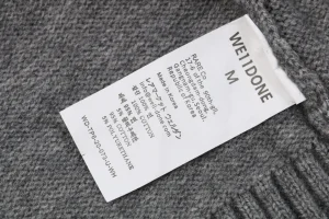 We11done Pocket Hem “W” Cardigan Grey Wash label