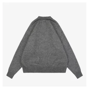 We11done Pocket Hem “W” Cardigan grey Back view