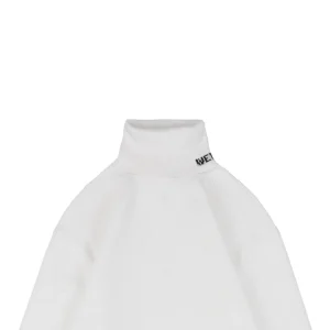 We11done Small WE Logo High-Neck Knit Sweater White