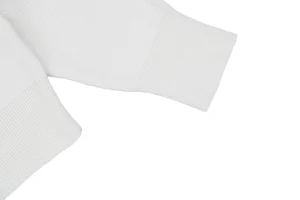 We11done Small WE Logo High-Neck Knit Sweater White Cuff