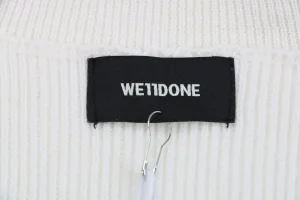 We11done Small WE Logo High-Neck Knit Sweater White Brand label