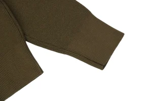 We11done Small WE Logo High-Neck Knit Sweater Green Cuff