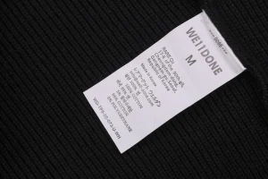 We11done Small WE Logo High-Neck Knit Sweater Black Wash label