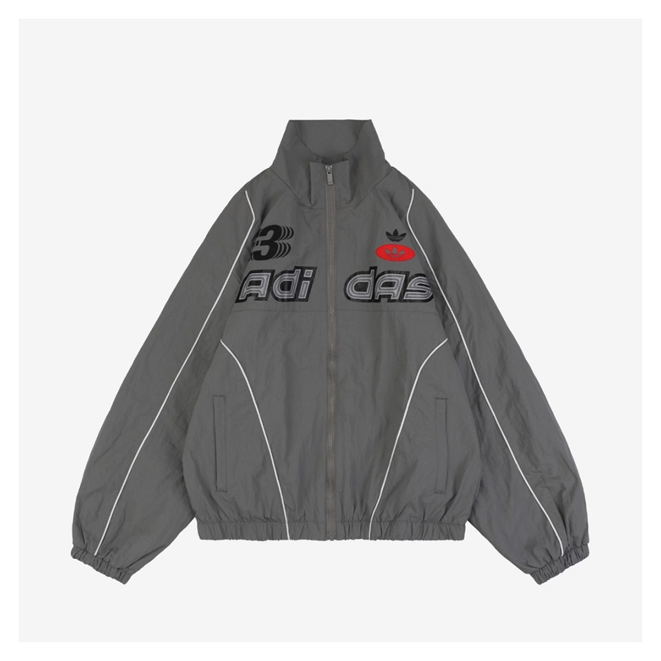 Adidas Valentine’s Day Trefoil Jacket Grey Front view